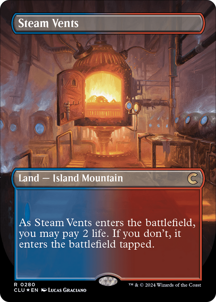 Steam Vents (Borderless) [Ravnica: Clue Edition] | Gear Gaming Bentonville