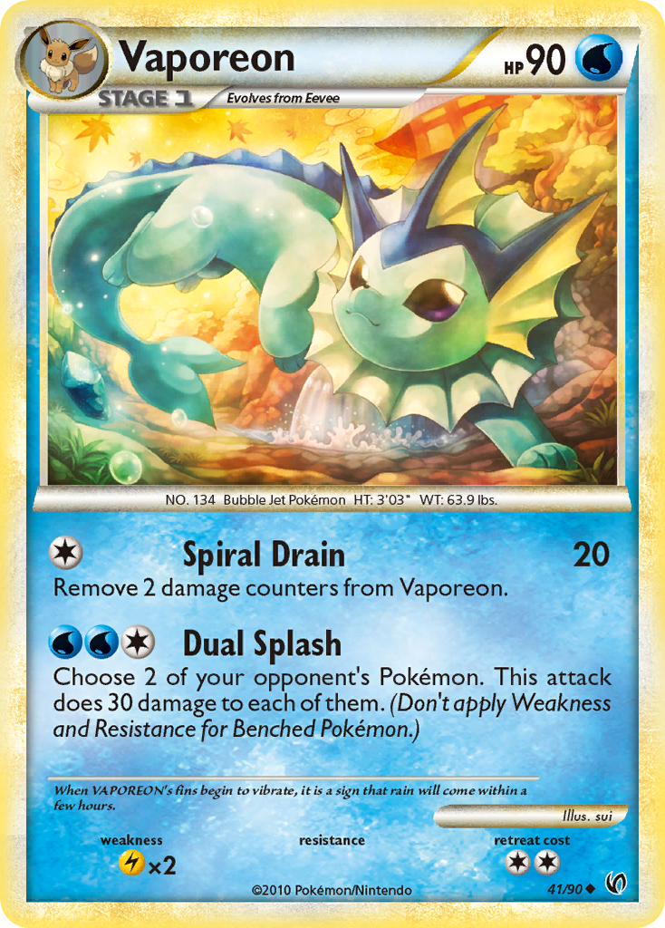 Vaporeon (41/90) [HeartGold & SoulSilver: Undaunted] | Gear Gaming Bentonville