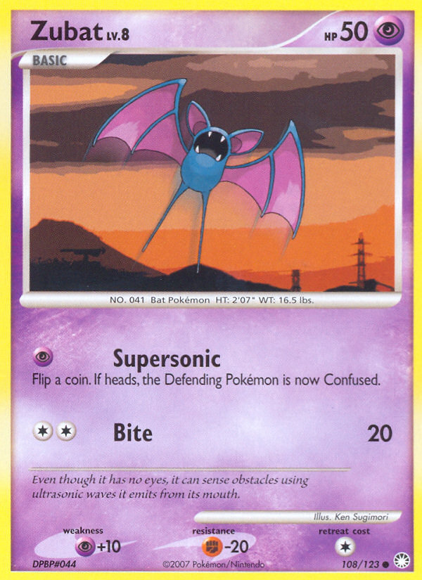 Zubat (108/123) [Diamond & Pearl: Mysterious Treasures] | Gear Gaming Bentonville