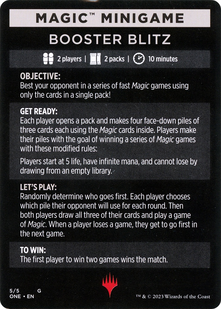 Booster Blitz (Magic Minigame) [Phyrexia: All Will Be One Minigame] | Gear Gaming Bentonville