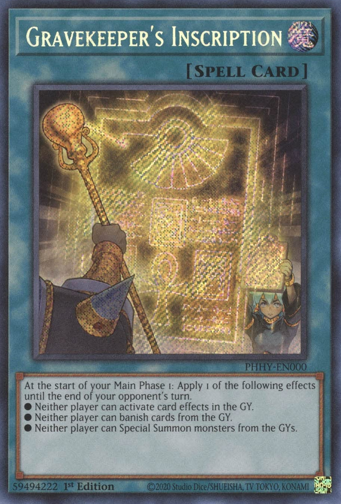 Gravekeeper's Inscription [PHHY-EN000] Secret Rare | Gear Gaming Bentonville