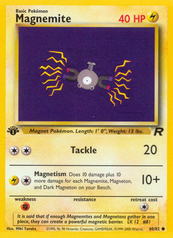 Magnemite (60/82) [Team Rocket 1st Edition] | Gear Gaming Bentonville