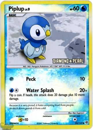 Piplup (93/130) [Burger King Promos: 2008 Collection] | Gear Gaming Bentonville