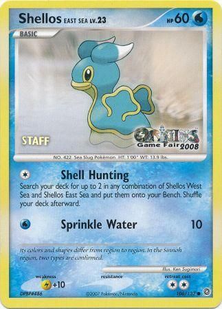 Shellos East Sea (106/132) (Origins Game Fair 2008 Staff) [Nintendo: Black Star Promos] | Gear Gaming Bentonville