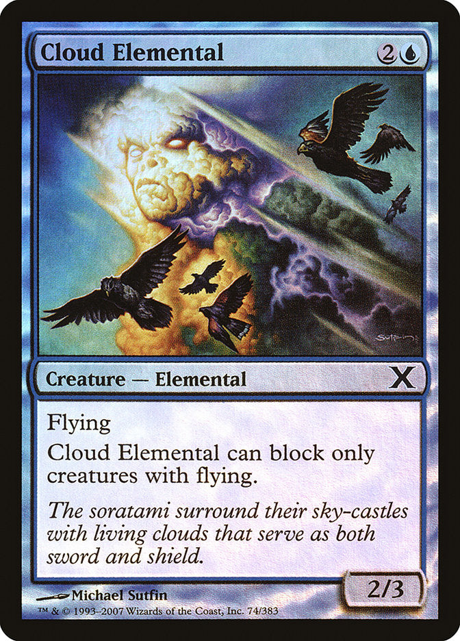 Cloud Elemental (Premium Foil) [Tenth Edition] | Gear Gaming Bentonville