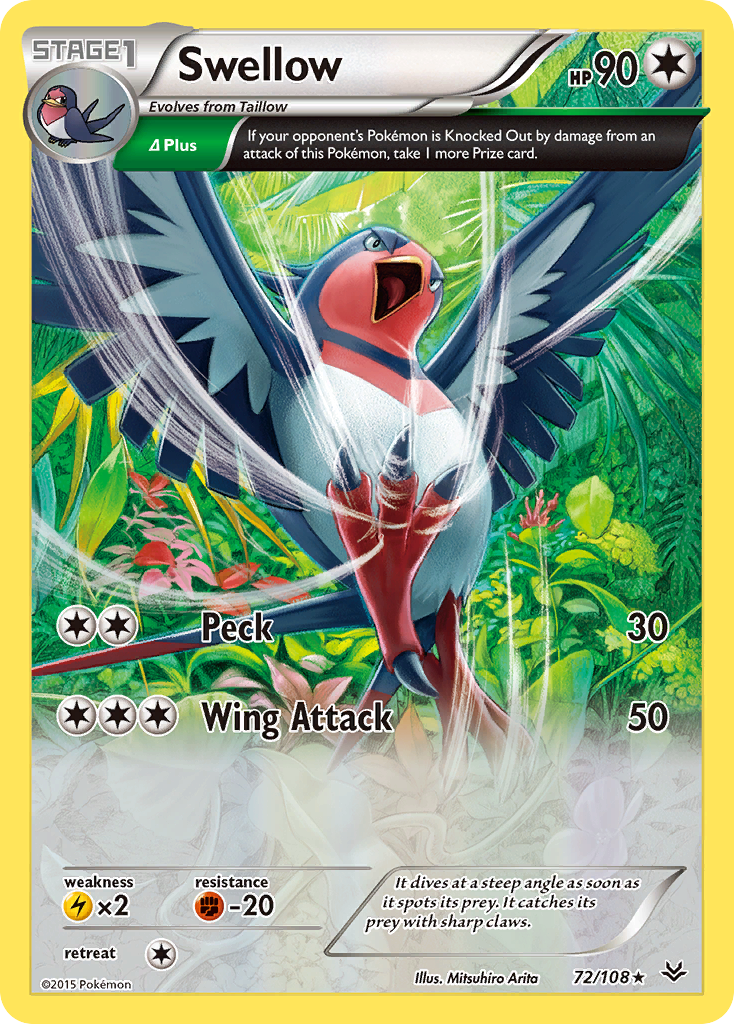 Swellow (72/108) [XY: Roaring Skies] | Gear Gaming Bentonville