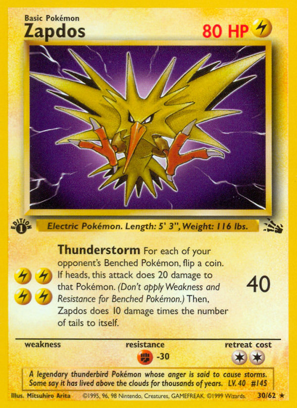 Zapdos (30/62) [Fossil 1st Edition] | Gear Gaming Bentonville