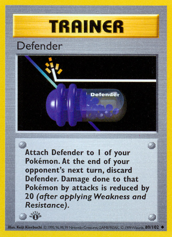 Defender (80/102) (Shadowless) [Base Set 1st Edition] | Gear Gaming Bentonville