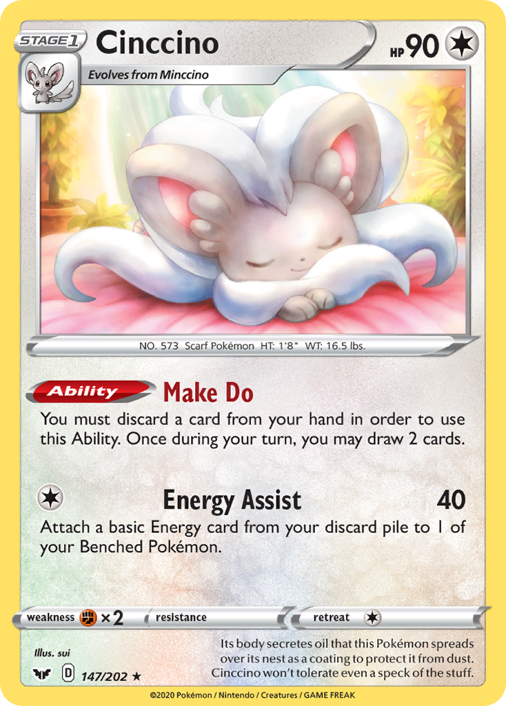 Cinccino (147/202) [Sword & Shield: Base Set] | Gear Gaming Bentonville