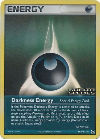 Darkness Energy (103/113) (Stamped) [EX: Delta Species] | Gear Gaming Bentonville