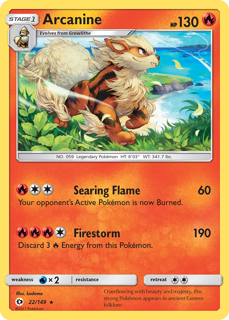 Arcanine (22/149) [Sun & Moon: Base Set] | Gear Gaming Bentonville