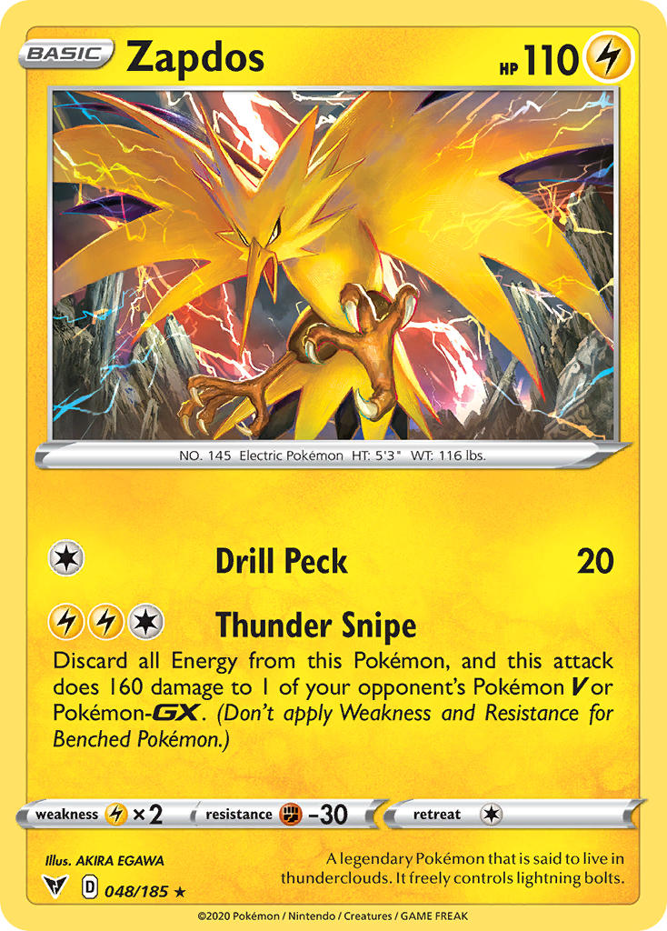 Zapdos (048/185) [Sword & Shield: Vivid Voltage] | Gear Gaming Bentonville