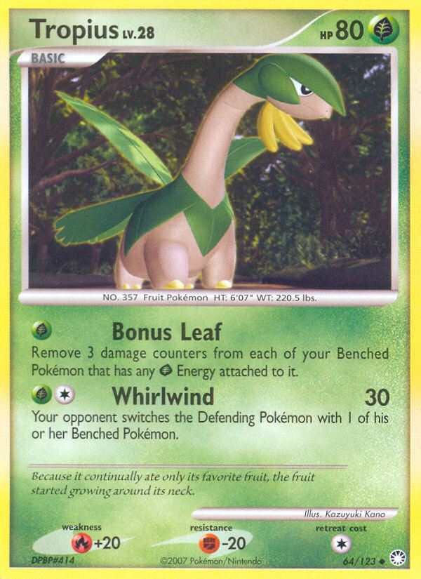 Tropius (64/123) [Diamond & Pearl: Mysterious Treasures] | Gear Gaming Bentonville