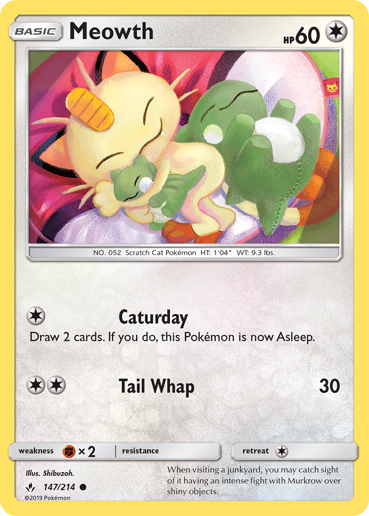 Meowth (147/214) [Sun & Moon: Unbroken Bonds] | Gear Gaming Bentonville