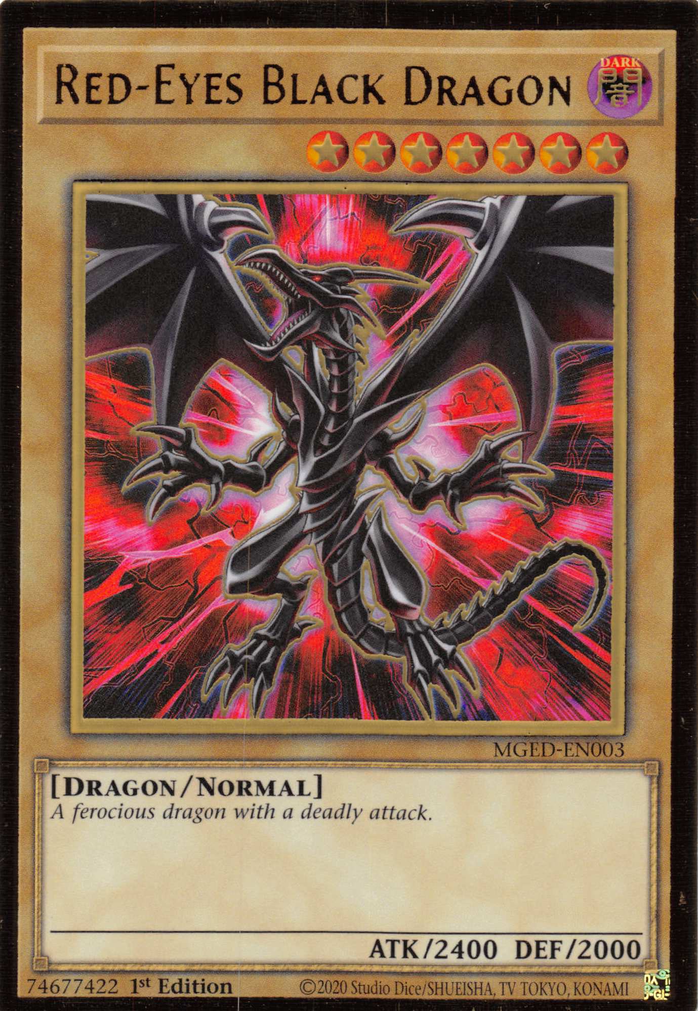 Red-Eyes Black Dragon (Alternate Art) [MGED-EN003] Gold Rare | Gear Gaming Bentonville