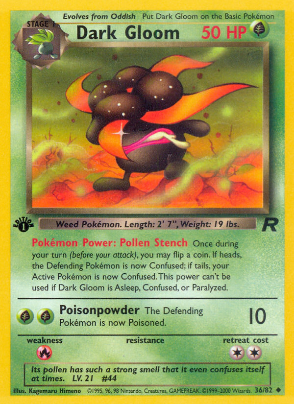 Dark Gloom (36/82) [Team Rocket 1st Edition] | Gear Gaming Bentonville