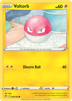 Voltorb (045/185) [Sword & Shield: Vivid Voltage] | Gear Gaming Bentonville