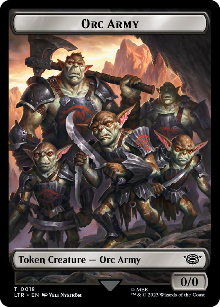 Orc Army (0018) // Food (0022) Double-Sided Token (Surge Foil) [The Lord of the Rings: Tales of Middle-Earth Tokens] | Gear Gaming Bentonville