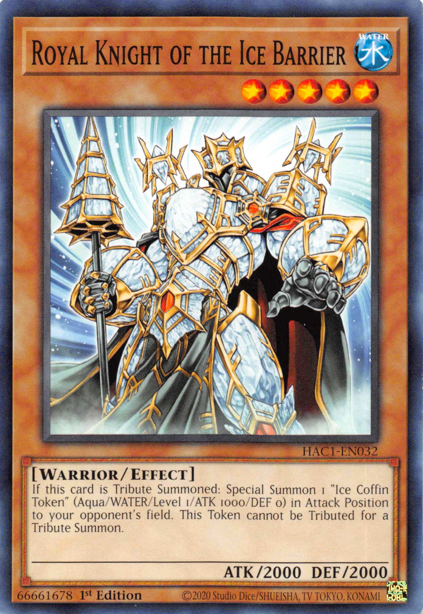 Royal Knight of the Ice Barrier (Duel Terminal) [HAC1-EN032] Parallel Rare | Gear Gaming Bentonville