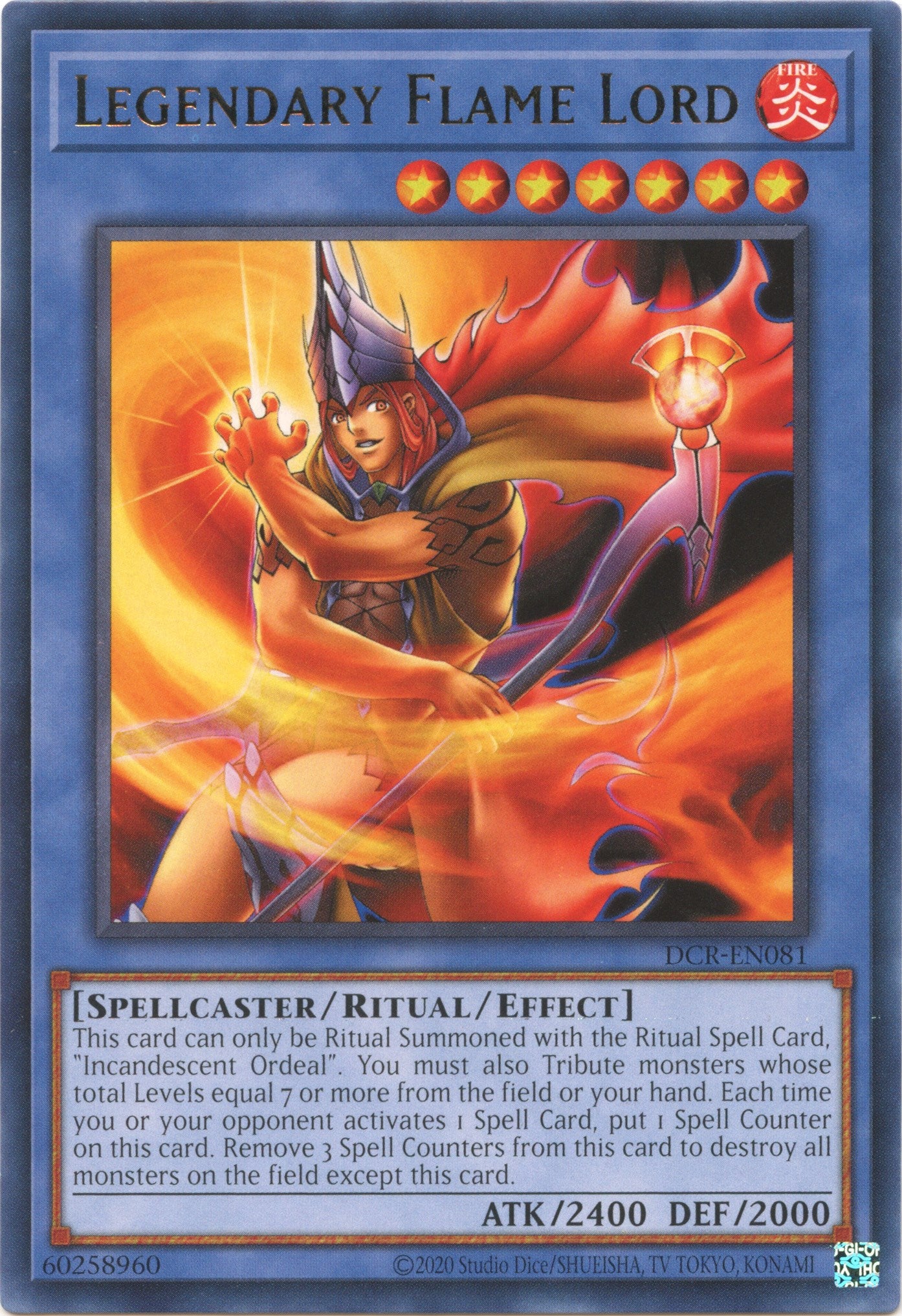 Legendary Flame Lord (25th Anniversary) [DCR-EN081] Rare | Gear Gaming Bentonville