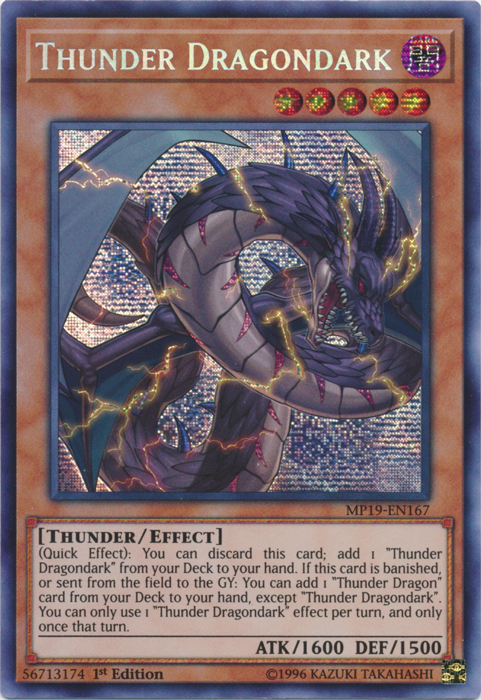 Thunder Dragondark [MP19-EN167] Prismatic Secret Rare | Gear Gaming Bentonville