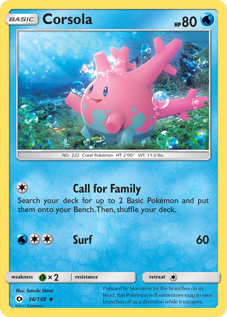 Corsola (36/149) [Sun & Moon: Base Set] | Gear Gaming Bentonville