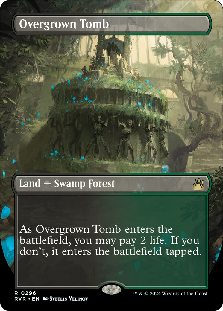 Overgrown Tomb (Borderless) [Ravnica Remastered] | Gear Gaming Bentonville