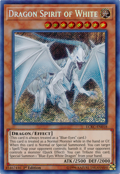 Dragon Spirit of White [LCKC-EN018] Secret Rare | Gear Gaming Bentonville