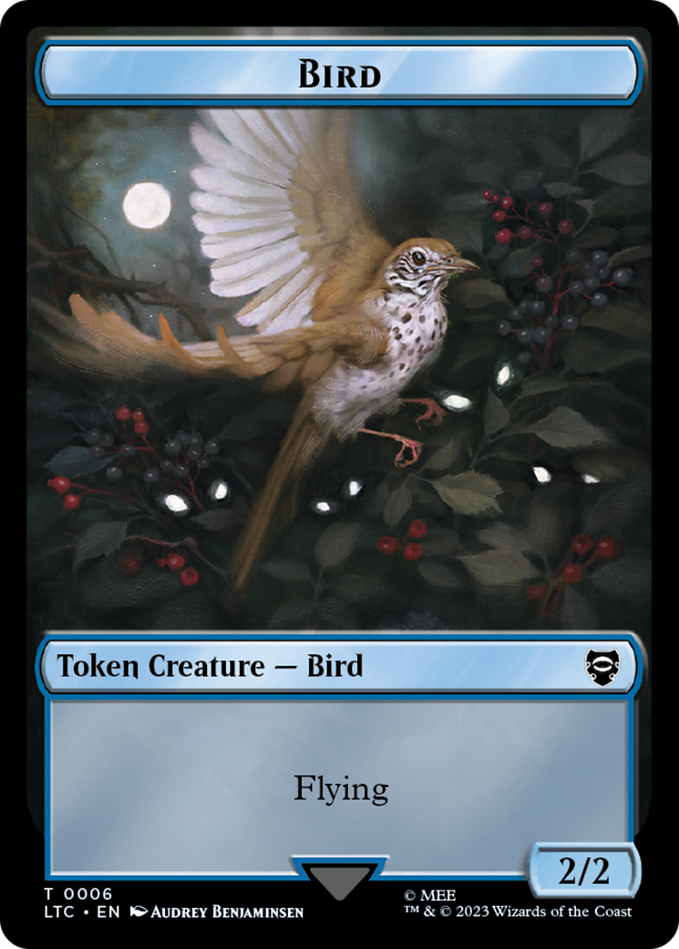 Elf Warrior // Bird Double Sided Token [The Lord of the Rings: Tales of Middle-Earth Commander Tokens] | Gear Gaming Bentonville