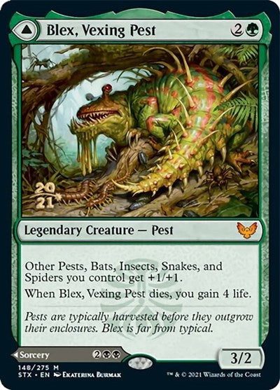 Blex, Vexing Pest // Search for Blex [Strixhaven: School of Mages Prerelease Promos] | Gear Gaming Bentonville