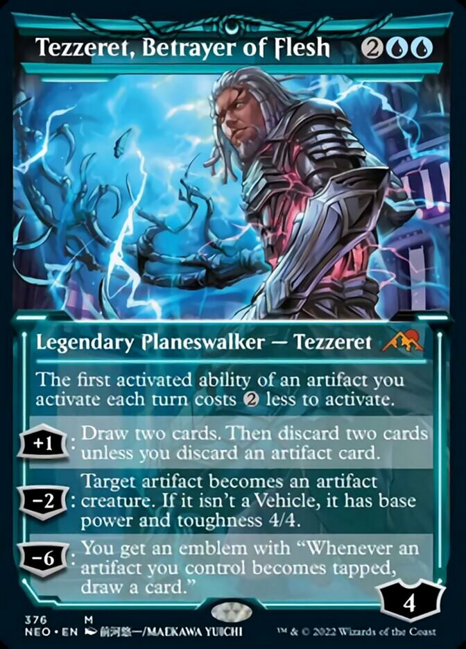 Tezzeret, Betrayer of Flesh (Showcase) (Foil Etched) [Kamigawa: Neon Dynasty] | Gear Gaming Bentonville