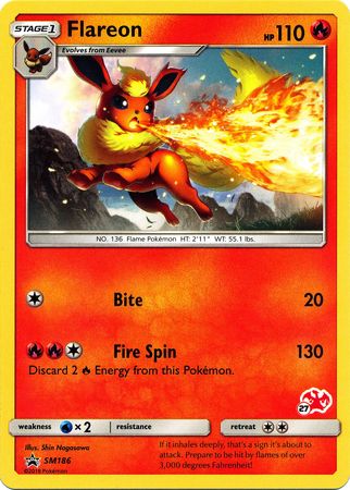 Flareon (SM186) (Charizard Stamp #27) [Battle Academy 2020] | Gear Gaming Bentonville