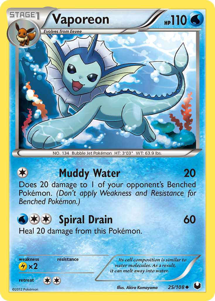 Vaporeon (25/108) [Black & White: Dark Explorers] | Gear Gaming Bentonville
