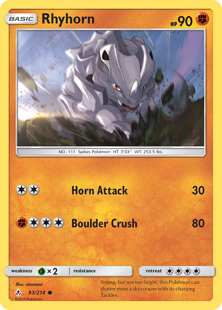 Rhyhorn (93/214) [Sun & Moon: Unbroken Bonds] | Gear Gaming Bentonville