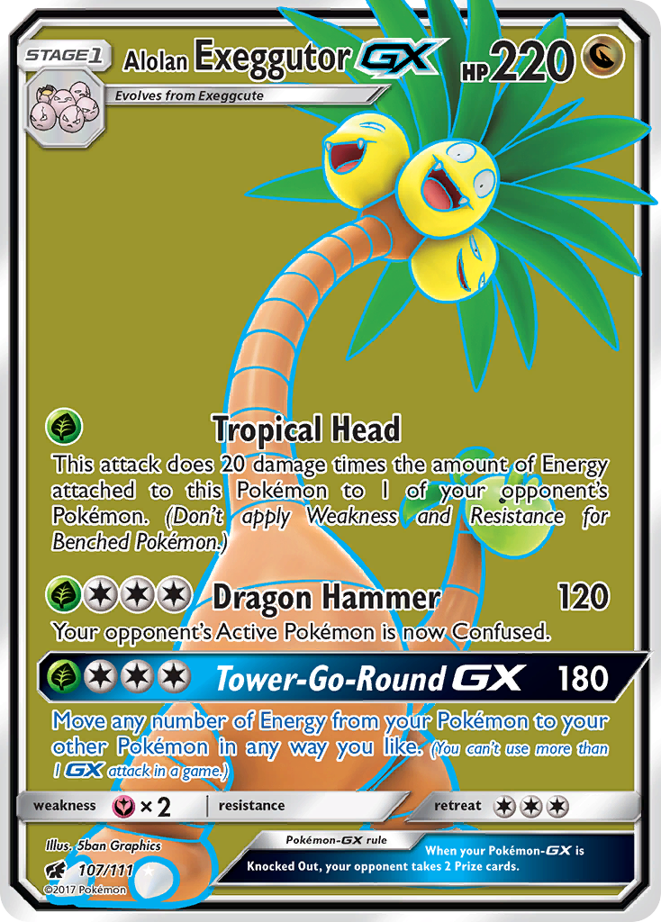 Alolan Exeggutor GX (107/111) [Sun & Moon: Crimson Invasion] | Gear Gaming Bentonville