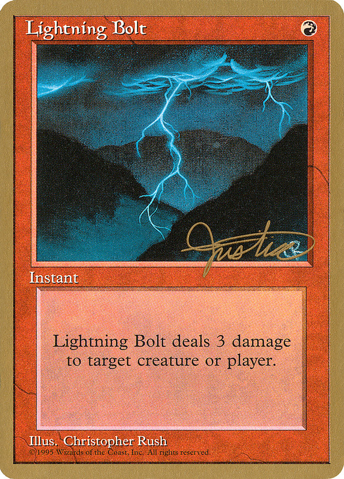 Lightning Bolt (Mark Justice) [Pro Tour Collector Set] | Gear Gaming Bentonville