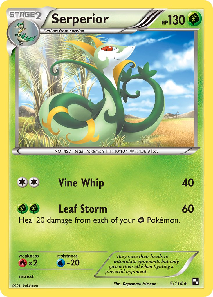 Serperior (5/114) (Cracked Ice Holo) (Theme Deck Exclusive) [Black & White: Base Set] | Gear Gaming Bentonville