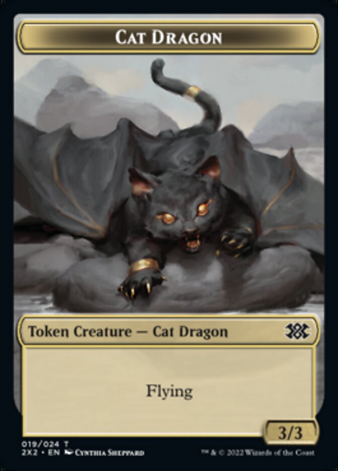 Cat Dragon // Spirit Double-sided Token [Double Masters 2022 Tokens] | Gear Gaming Bentonville