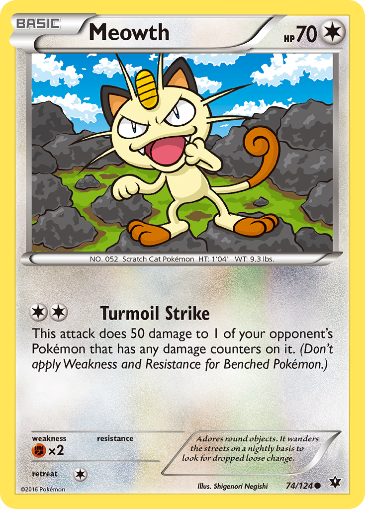 Meowth (74/124) [XY: Fates Collide] | Gear Gaming Bentonville