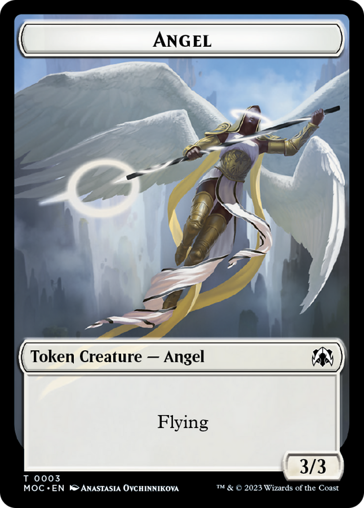 Angel (3) // Demon Double-Sided Token [March of the Machine Commander Tokens] | Gear Gaming Bentonville