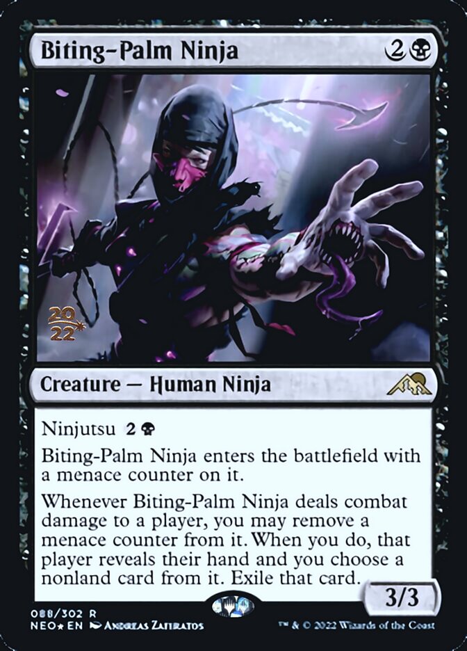 Biting-Palm Ninja [Kamigawa: Neon Dynasty Prerelease Promos] | Gear Gaming Bentonville