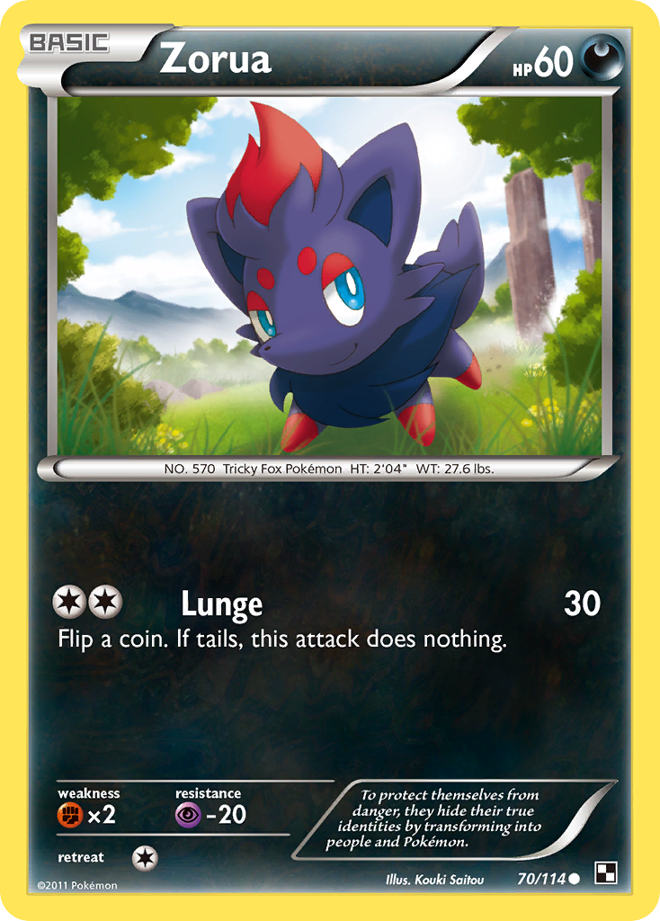 Zorua (70/114) [Black & White: Base Set] | Gear Gaming Bentonville