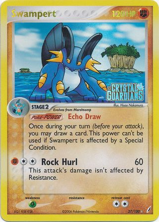 Swampert (27/100) (Stamped) [EX: Crystal Guardians] | Gear Gaming Bentonville