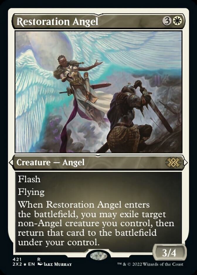 Restoration Angel (Foil Etched) [Double Masters 2022] | Gear Gaming Bentonville