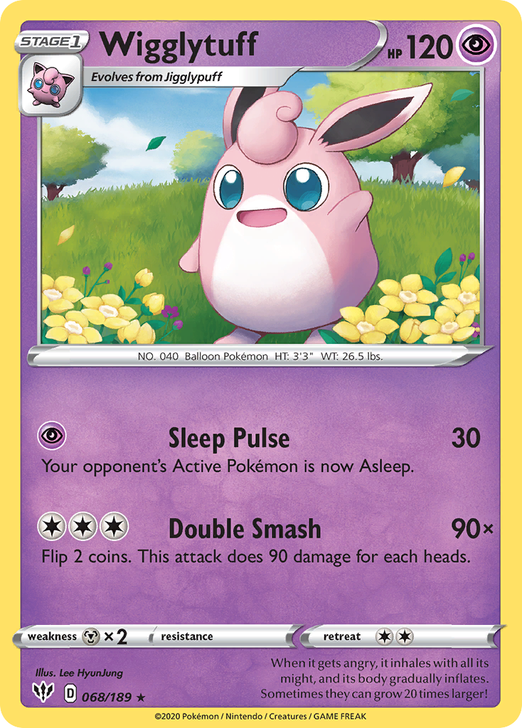 Wigglytuff (068/189) [Sword & Shield: Darkness Ablaze] | Gear Gaming Bentonville