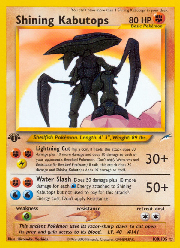 Shining Kabutops (108/105) [Neo Destiny 1st Edition] | Gear Gaming Bentonville