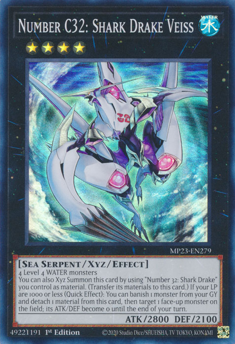 Number C32: Shark Drake Veiss [MP23-EN279] Super Rare | Gear Gaming Bentonville