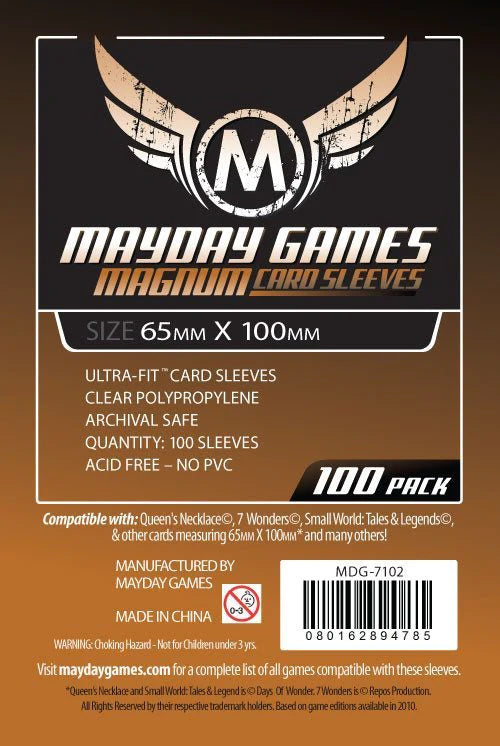 Mayday Games - Magnum Copper Sleeve: 65 mm X 100 mm Card Sized - 7 Wonders | Gear Gaming Bentonville