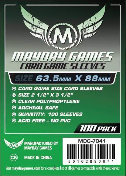 Mayday Games - Card Game Sleeves - Pack of 100 - 63.5X 88 mm - Green | Gear Gaming Bentonville