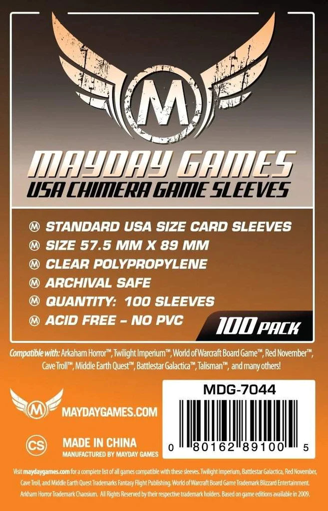 Mayday Games - USA Chimera Game Sleeves 57.5 X 89 mm - 100 Pack | Gear Gaming Bentonville